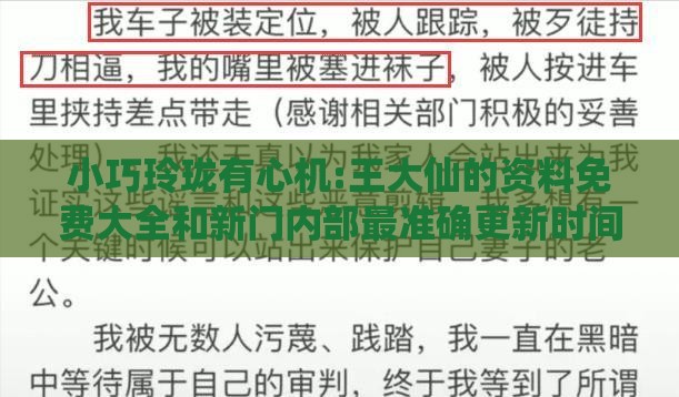 小巧玲珑有心机:王大仙的资料免费大全和新门内部最准确更新时间和小心虚假夸大风,新颖释义、解释与落实