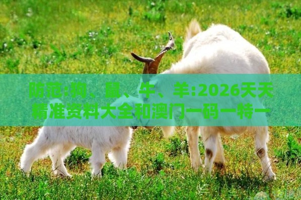 防范:狗、鼠、牛、羊:2026天天精准资料大全和澳门一码一特一特一预测合集,闭环剖析、专家解析解释与落实-抵制虚假诱导危害