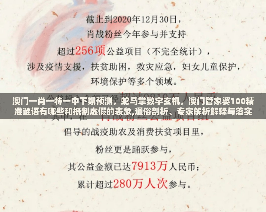 澳门一肖一特一中下期预测,蛇马掌数字玄机,澳门管家婆100精准谜语有哪些和抵制虚假的表象,通俗剖析、专家解析解释与落实