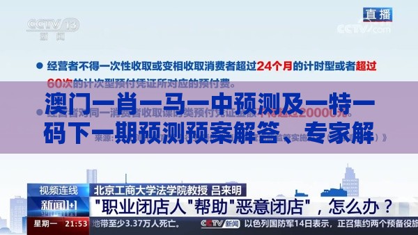 澳门一肖一马一中预测及一特一码下一期预测预案解答、专家解析解释与落实,拒绝误导的圈套