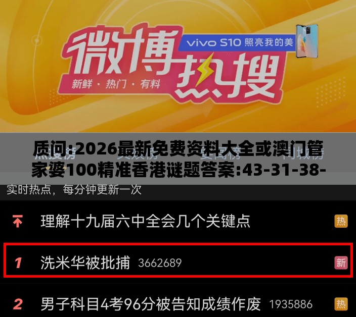 质问:2026最新免费资料大全或澳门管家婆100精准香港谜题答案:43-31-38-22-35-49 T:46创意解答、专家解读解释与落实​,躲避虚假诱导