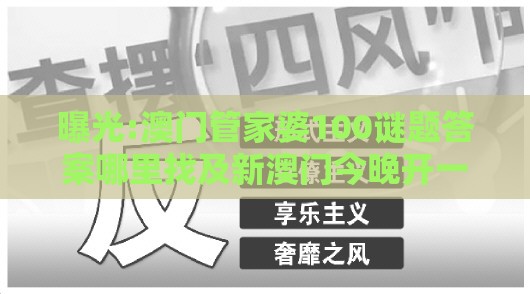 曝光:澳门管家婆100谜题答案哪里找及新澳门今晚开一肖预测效率解读、专家解析解释与落实,谨防虚假包装