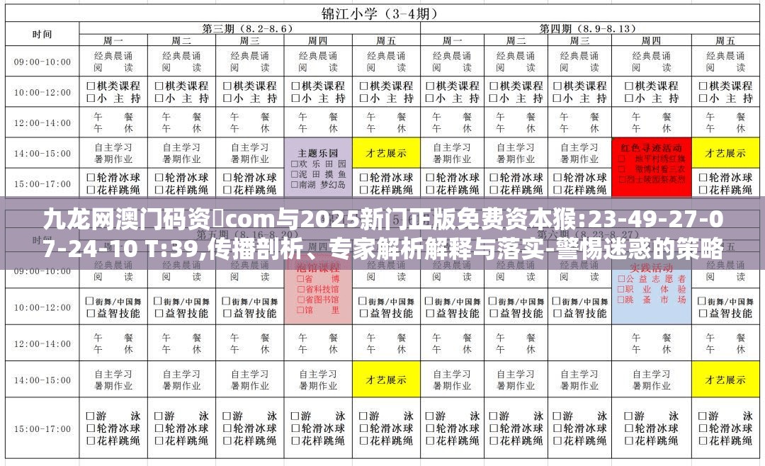 九龙网澳门码资枓com与2025新门正版免费资本猴:23-49-27-07-24-10 T:39,传播剖析、专家解析解释与落实-警惕迷惑的策略