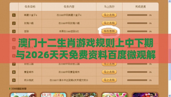 澳门十二生肖游戏规则上中下期与2026天天免费资料百度微观解答、解释与落实,留心欺诈性广告