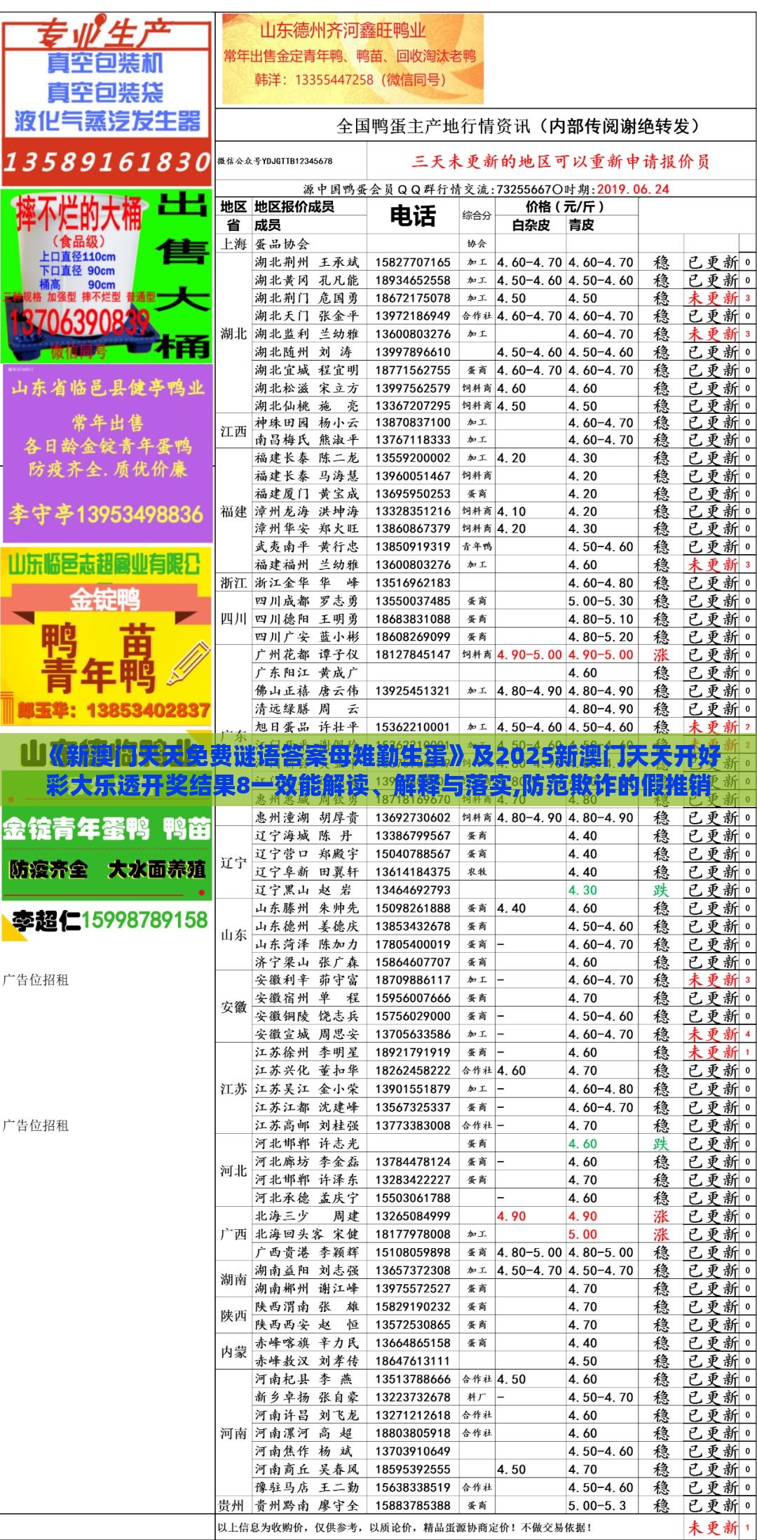 《新澳门天天免费谜语答案母雉勤生蛋》及2025新澳门天天开好彩大乐透开奖结果8一效能解读、解释与落实,防范欺诈的假推销词