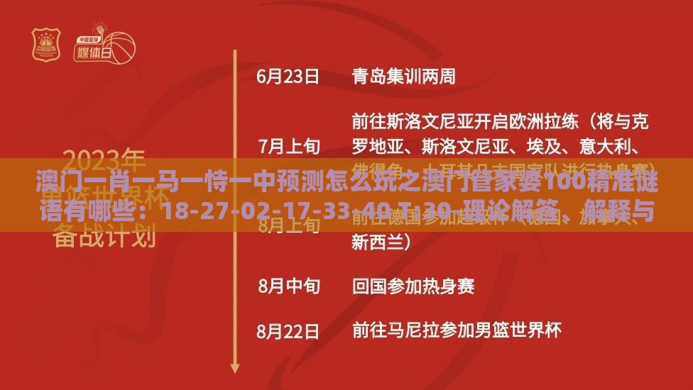 澳门一肖一马一恃一中预测怎么玩之澳门管家婆100精准谜语有哪些：18-27-02-17-33-40 T:30-理论解答、解释与落实,规避虚假的画皮术