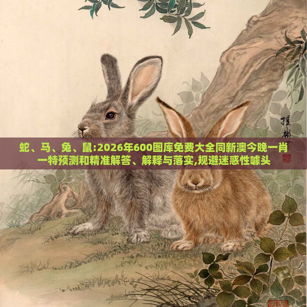 蛇、马、兔、鼠:2026年600图库免费大全同新澳今晚一肖一特预测和精准解答、解释与落实,规避迷惑性噱头